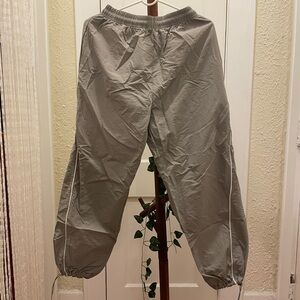 lewkin gray parachute pants